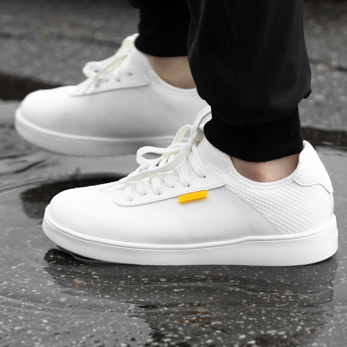 white waterproof running shoes