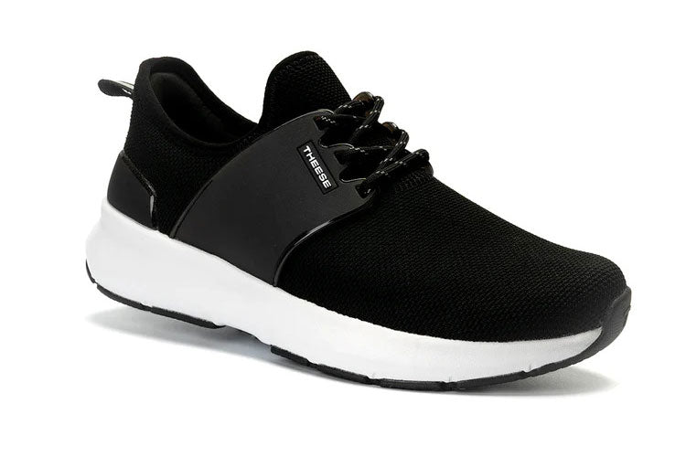 Flow State Black Waterproof Shoe with Theese Logo, right-facing